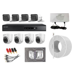 Hikvision Full HD 2MP 8 Camera audio Full HD DVR Kit