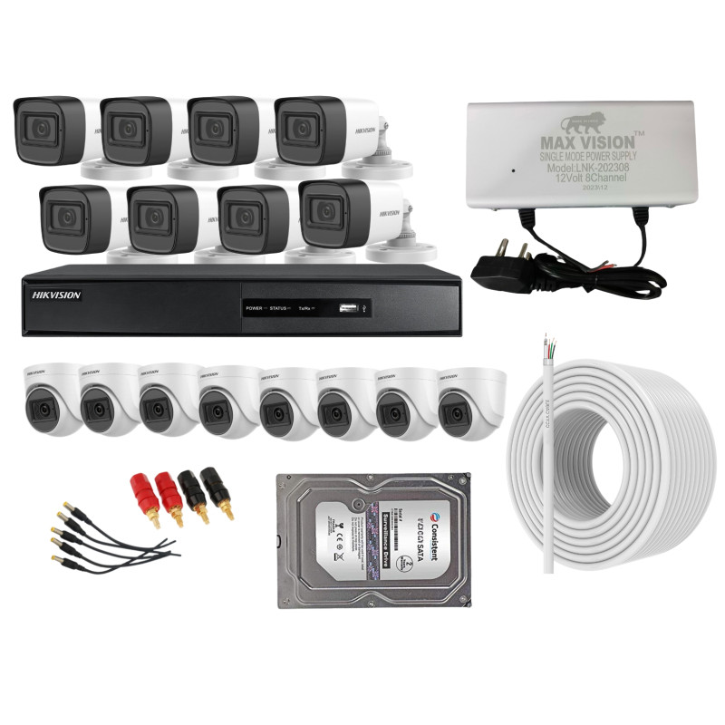 Hikvision Full HD 2MP 16 camera audio Full HD DVR Kit