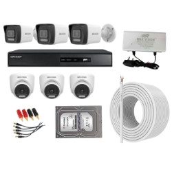 Hikvision Full HD 2MP 6 Camera audio color 2MP Full HD DVR Kit